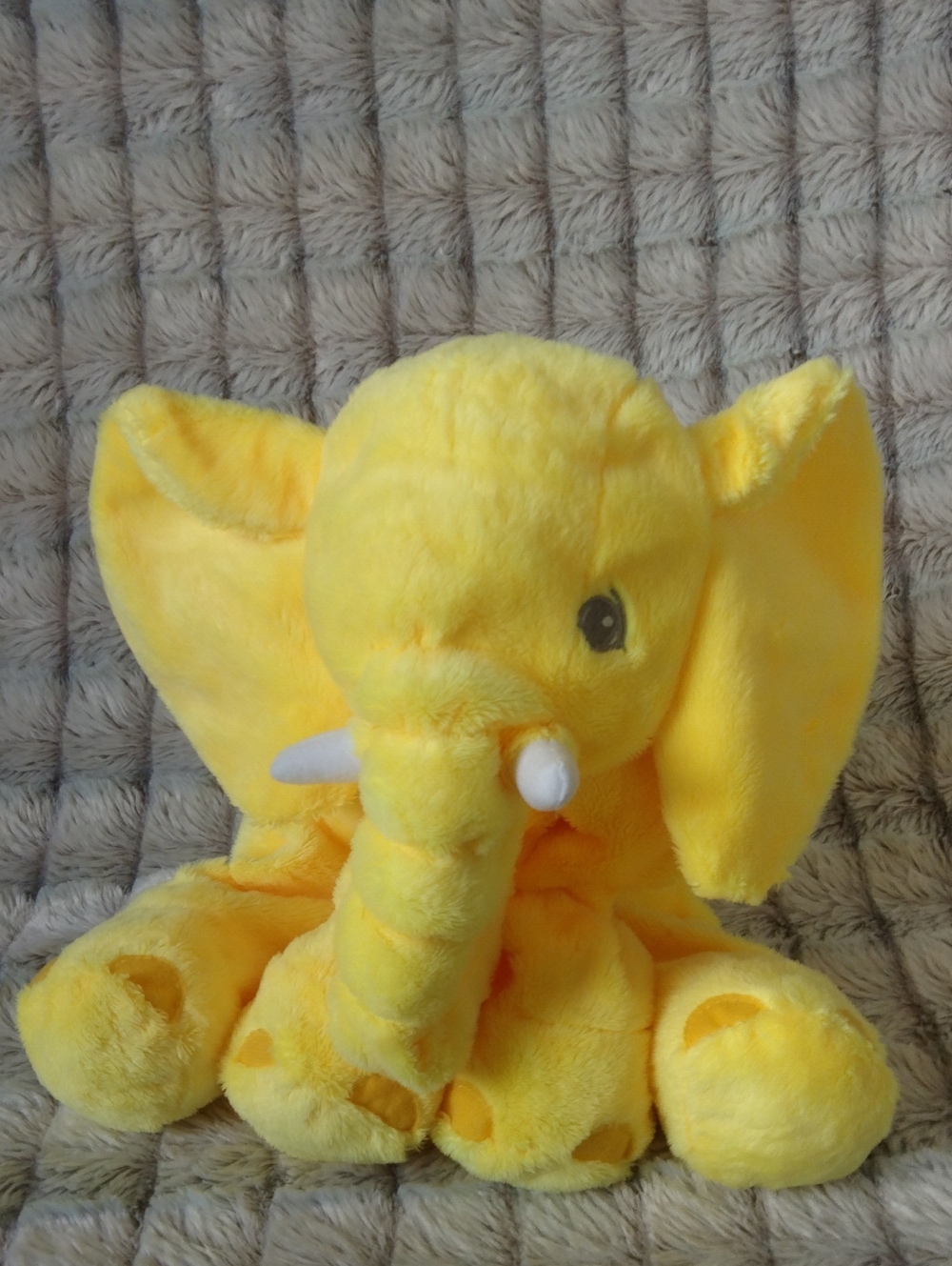 Bright Yellow Plush Elephant Stuffed Animal for Kids